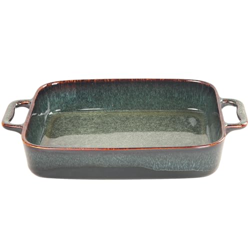 LIUYWYHCF Porcelain Casserole Dishes - Baking Dish for Oven, 1.9 QT Ceramic Lasagna Pans, Oven Safe Bakeware for Kitchen Cooking, Cake, Banquet and Dinner, Rectangular 1 pieces 13.6 Inch