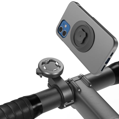 CQ Soporte Movil Bicicleta Montaña, Sincetop Soporte Movil Moto Scooter Bici con Adaptador, Mejorado Aluminio Porta Movil Bicicleta Universal para iPhone 14 13 Pro MAX Plus Samsung y Otros Telefono