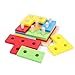 B&Julian Juego de inserción geométrica Puzzle de Madera 12 Piezas Puzzle de Rompecabezas Playset