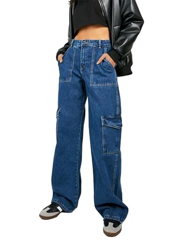 Image of KOTTY High Waist Wide Fit Jeans - Women's Relaxed Denim with Wide Leg
