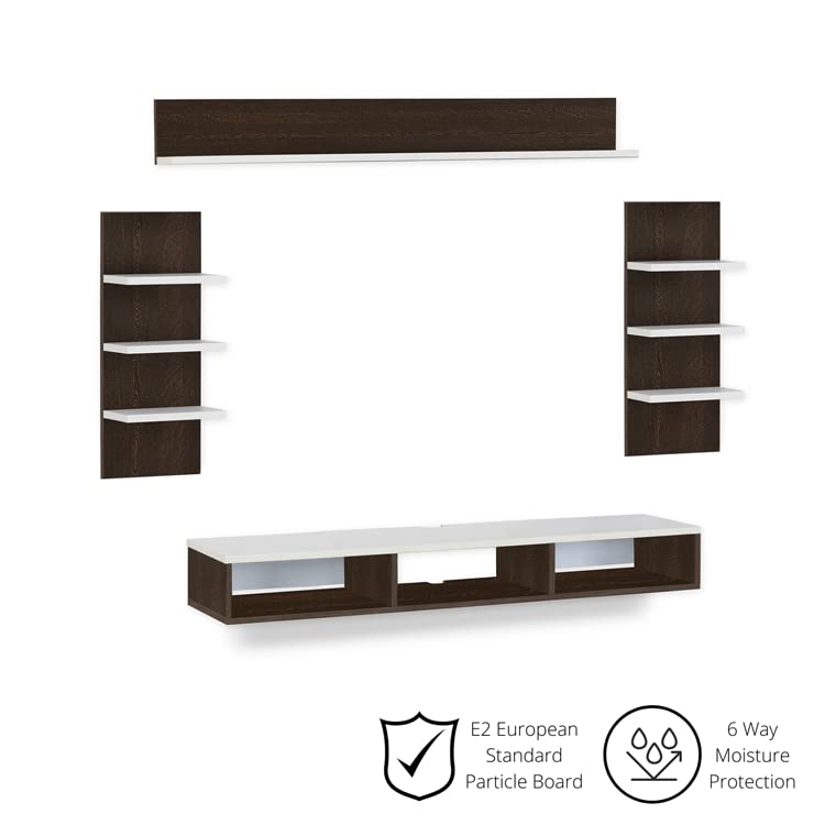 Image of DELITE KOM Eli Engineered Wood TV Entertainment Unit (Finish Color - Flowery Wenge White, DIY(Do-It-Yourself) (30x120x90.5)