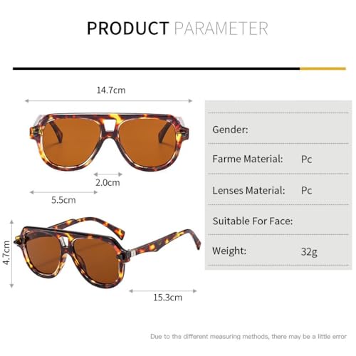 Lunettes de soleil rétro double ponts aux finitions rivets - 5