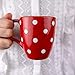 City to Cottage | Tasse Mug à café, à thé, Chocolat Chaud | Rouge à Pois Blancs en céramique avec Grande Anse Faite et Peinte à la Main | 300ml