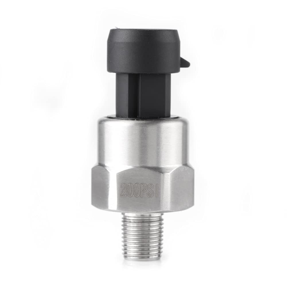 Sorandy Pressure Transducer - 1/8 Inch NPT Thread Transducer Pressure Sensor - Pressure Sender Pressure for Oil, Fuel, Air, Water (200PSI)