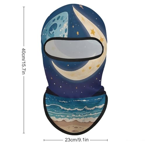 Balaclava para hombre y mujer, máscara para esquiar, máscara mágica con diseño de luna y astrología, cubreboca completo para ciclismo miniatura 2