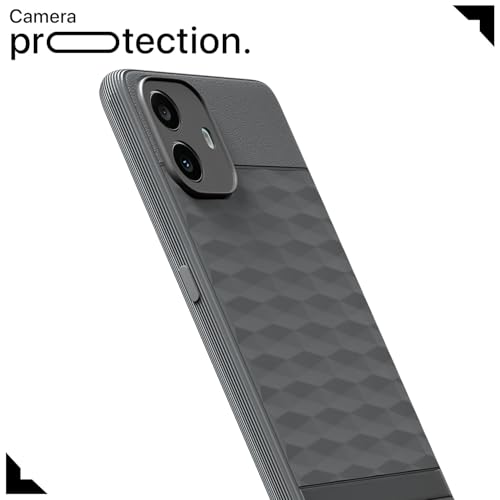 Image of Pikkme Back Cover for CMF by Nothing Phone 1 5G Camera Protection 3D Hexa Cube Design Silicone Protective Bumper Case (Grey)