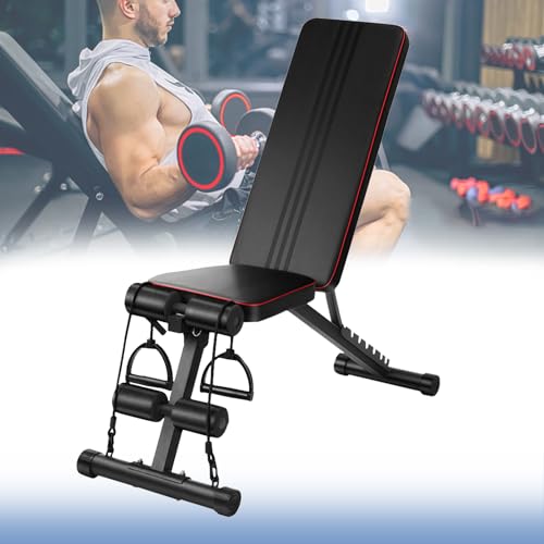 Banco de pesas ajustable para entrenamiento de cuerpo completo, banco de ejercicio plegable para levantamiento de pesas y abdominales
