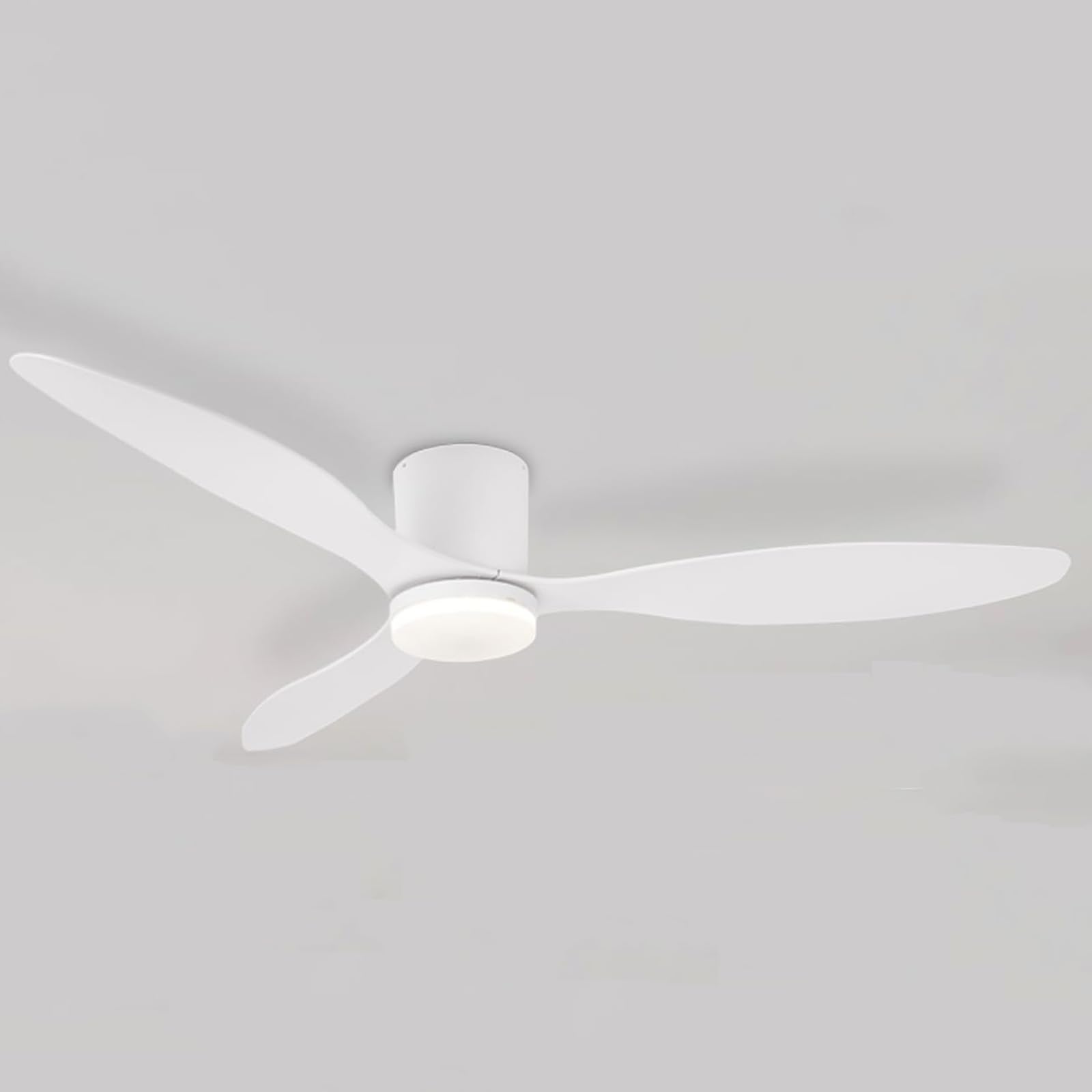 HXYSXHJUO Modern Simple Fan Light, Indoor Low Profile Ceiling with Lamps, Fans Remote Quiet, Reversible DC Motor for Living Room Lounge White 52in