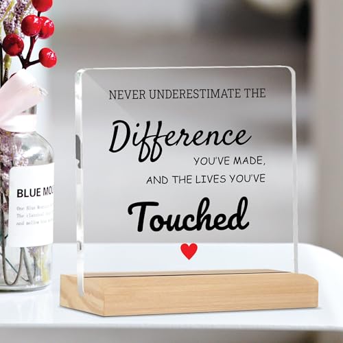 Image of Giftplease Mentor Plaque with Wooden Stand Personalized Gift for Mentor, Coach, Teacher, Appreciation Keepsake, Clear Desk Decor, Inspirational Thank You Gift, Office Table Display MP 79