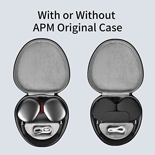 WIWU Ultra-Slim Hard Case For Apple Airpods Max With Sleep Mode,Wiwu Travel Carrying Case Compatible With Apple Headphones,Airpod Max Cover Accessories,Portable Storage Bag(Gray-White)