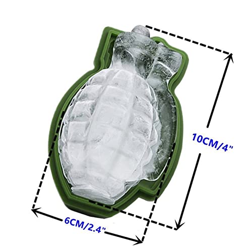 Molde de hielo 3D con forma de granada, silicona verde, 6 piezas miniatura 2