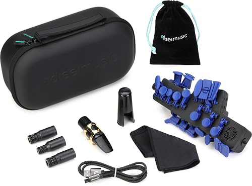 Image of Travel Sax 2 (Blue Royale) - Compact Digital Saxophone for Silent Practice Anywhere | Lightweight Electronic Sax with Real Alto Mouthpiece, Built-in Speaker, Bluetooth MIDI /Audio, USB-C, 70+ Internal