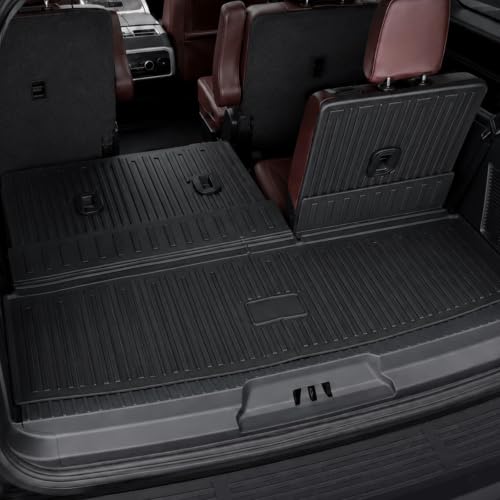 Image of Floor Mats for 2018-2024 Ford Expedition 7-Seat Accessories | Compatible with Lincoln Navigator, Full-Coverage Set with Cargo Liner & Backrest Protector, Odorless & Durable, 3D Laser Fit