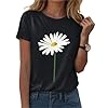 Summer Tops for Women Shirts Vintage Flower Graphic Tees Shirts Inspirational Tees Casual Shirt Tops Ladies t Shirts (Black, XXL) #1