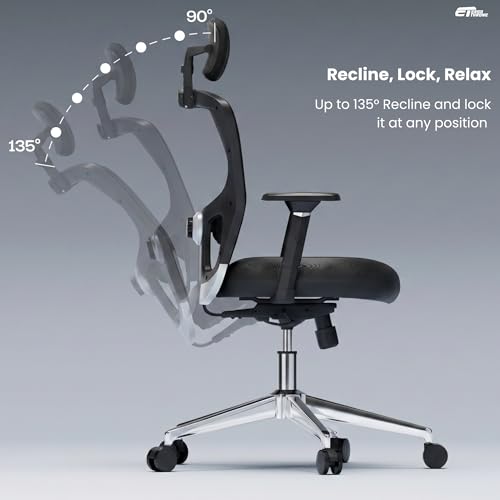 Image of Urbanova Pro Ergonomic Office Chair for Work | Multi-Lock Mechanism | 4 Year Warranty | 3D Armrest | Adjustable Lumbar (3D with 3 Position Lock)