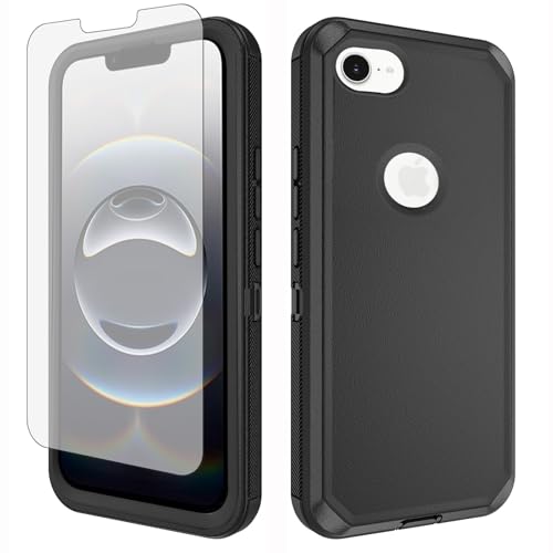 Coque iPhone 16e i16e 16 e SE4 Asuwish hybride résistante chocs et écran noir