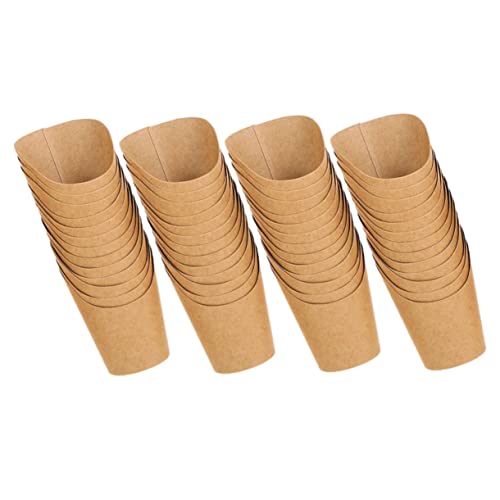 FOMIYES 50pcs Ice Cream Cup Kraft Paper Snack Cups Mini Snack Containers Kraft Paper French Fries Holders French Fry Holder Cups Charcuterie Cups Baking Kit French Fries Rack Multifunction