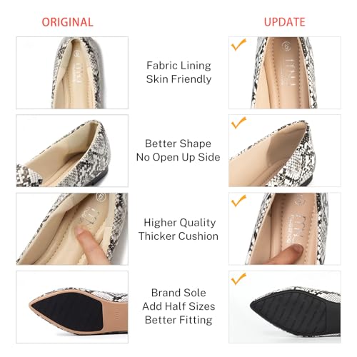 Image of MUSSHOE Black Flats for Women Pointed Toe-Comfortable Business Casual Work Shoes, Dressy Suede Slip On with Memory Foam for Office, Teacher & Standing All Day