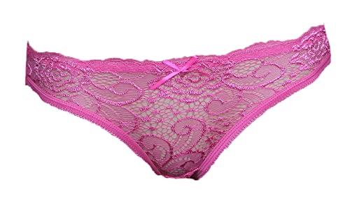 Pink Lace Thong Hot Transparent Valentine Gift Panty Intimate Wear Romantic Lingerie Honeymoon Surprise Gift for Your GF Girl Friend Wife Lover-image-7