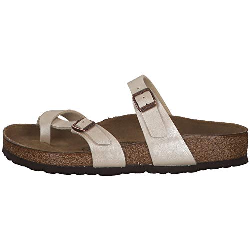 Image of Birkenstock Women's Mayari Adjustable Toe Loop Cork Footbed Sandal Pearl Wht 35 M EU