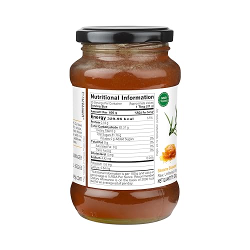 Image of INDIGENOUS HONEY Raw Organic Sesame Til Honey 17.64 oz Glass Jar | Natural Sweetener Pure Unprocessed Suger Free Unpasteurized Honey Pack of 1