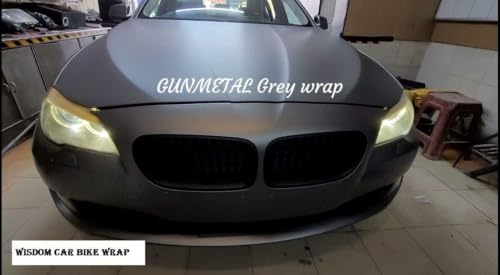 Image of WALLMATE? Matte Wrap Vinyl Peel and Stick Car & Bike Wrap Sheet Vinyl Car Wrap Sheet Roll Film Sticker Decal Sticker (24x60 /Inch, Gun Metal Grey Mat)