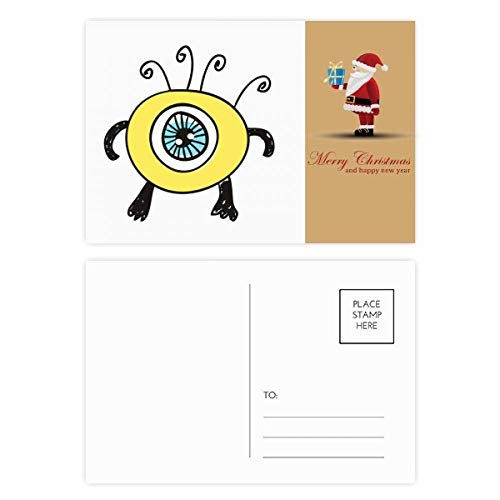 Cartes postales de Père Noël Jaune Univers and Alien pour transmettre de la joie en lot de 20
