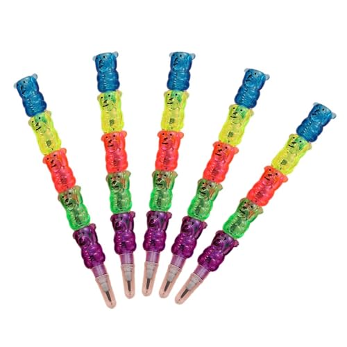 Set de 5 Lápices apilables con diseño de oso miniatura 1