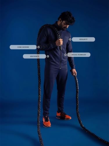 Image of hummel Promo Men's All weather Regular Fit Track Suit with Zipper and Pockets Comfortable Breathable Stretchable Soft Fabric For Everyday Use Ideal for Gym Training or Running Loungwear