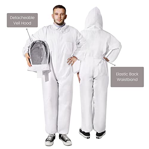 Flexzion Ganzkörper-Imkeranzug, Imkerbekleidung Overall Jacke Outfit Ausrüstung Bienenhaltungszubehör mit schützender… – Bild 5