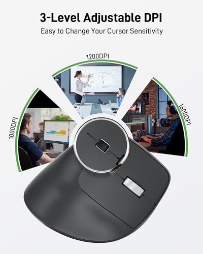 Acer Ergonomic Mouse Wireless, Adjustable DPI Vertical Mouse for Laptop - image 8