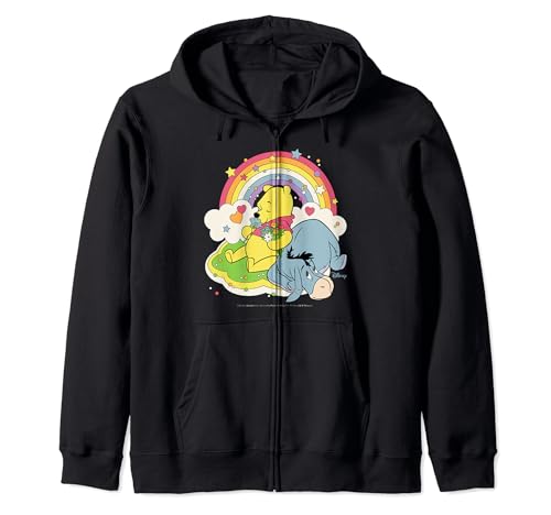 Sweat zippé Winnie l'Ourson Disney hoodie arc-en-ciel Bourriquet pour adulte