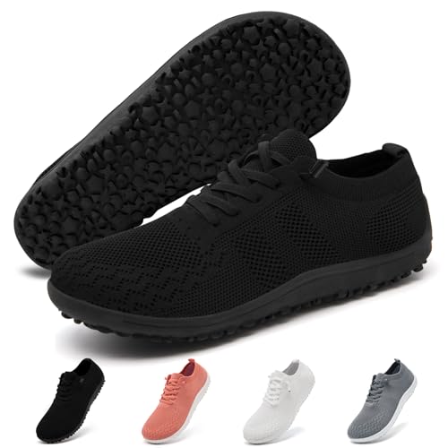 Barefoot Shoes Women Wide Toe Box Running Tennis Sneakers Minimalist Zero Drop Sole Non Slip Breathable Comfortable Workout Gym Shoes