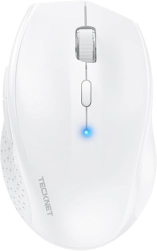 TECKNET Ratón Bluetooth, ratón de computadora de 3200 DPI, 24 meses de duración de la batería, mouse inalámbrico 6 DPI ajustables, 6 botones