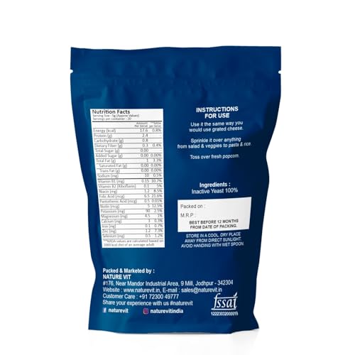 Image of NatureVit Nutritional Yeast Flakes Unfortified, 500g | Nutritional Yeast Powder | Non-Fortified Flakes | Nutty & Cheesy Flavour Seasoning