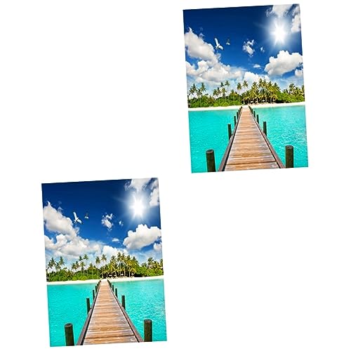 2 Pezzi Sfondo Fotografico Per Decorazioni Da Spiaggia Per in Tessuto 90x150 Cm 3d Per Pareti in Riva Al Mare Per Da