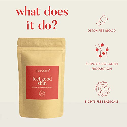 Image of Cosmix Feel Good Skin|For Nourished&Healthy Skin|Supports Collagen Production|Superfood Blend With Bamboo Shoot&Centella|60G (Pouch Of 1)-40 Servings Each|No Added Sugar|Vegan,Powder
