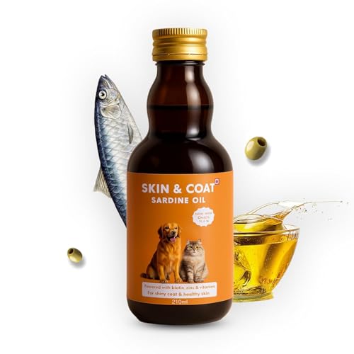 Image of Skin & Coat Supplement for Dogs & Cats | Omega 3, 6 & 9 with Biotin, Zinc, Vitamin E | Healthy Skin, Shiny Coat & Strong Immunity Support Portable Pet (Pack of 1)