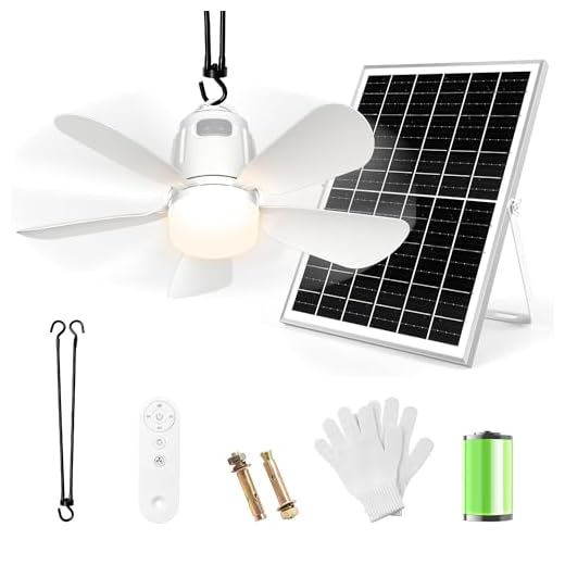 Best umbrella fan outdoor factories Gliztech Solar Ceiling Fan Light
