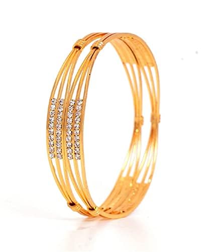 LOVELY DREAMS One Gram Gold Plated Traditional American Diamond Bangles for Women and Girls(3002) (B0D7W4L886) Amazon Price History, Amazon Price Tracker