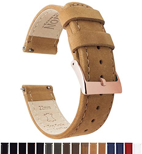 Image of BARTON WATCH BANDS - Top Grain Leather Watch Bands Compatible with Apple Watch Models - 1, 2, 3, 4, 5, 6, 7, 8, 9, 10, SE, Ultra & Ultra 2