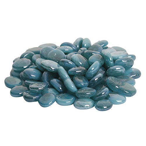VANNEF Stone Glossy Finish Decorative Shiny Glass Pebbles for Aquarium Vase Filler Home Garden & Outdoor Decoration (Creamy_Blue_450gm) (B09BM555TC) Amazon Price History, Amazon Price Tracker
