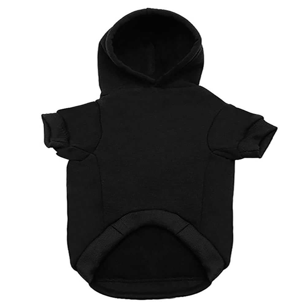 Izefia Dog Hoodie Dog Hoodies for Small Dogs Clothes FBI Pattern Fluorescent Reflective Strip Fleece Sweater Winter Sweat Shirt Warm Cotton Dog Hoodie for Small Dog Cat Black L - Image 3