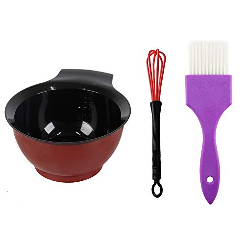 Hair Dye Brush and Bowl Set,Tmalltide Color Mixing Tint Bowls, for Salon Hairdressing,Highlighting，Hair Bleach