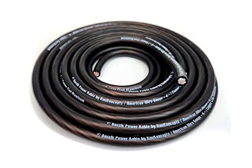 Câble d'alimentation audiophile KnuKonceptz Bassik calibre 4 noir de 25ft