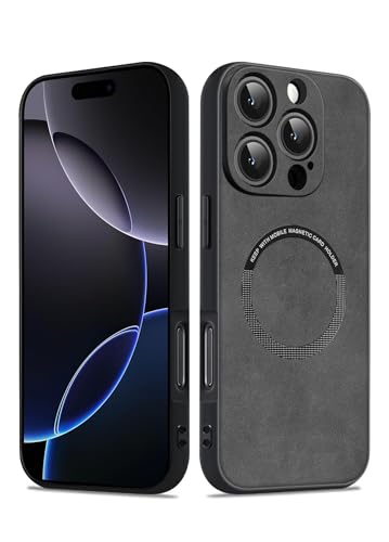 Coque iPhone 16 Pro Max ultra légère pour usage quotidien, étui gris antidérapant