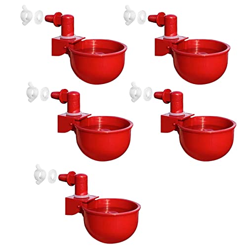 Image of HASTHIP 6 Pcs Chicken Feeder and Drinker Automatic Refill Cups for Barrels