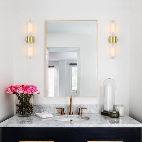 Image of DAYCENT Modern Gold Wall Sconce Bathroom Light Fixtures 2-Light