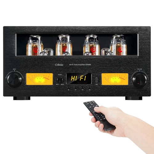 CrBoke CR988 Hi-End Class A KT88 X 4 Push-Pull Tube Amplifier with Built-in LDAC Bluetooth Balanced(XLR) Input and Active Subwoofer Output