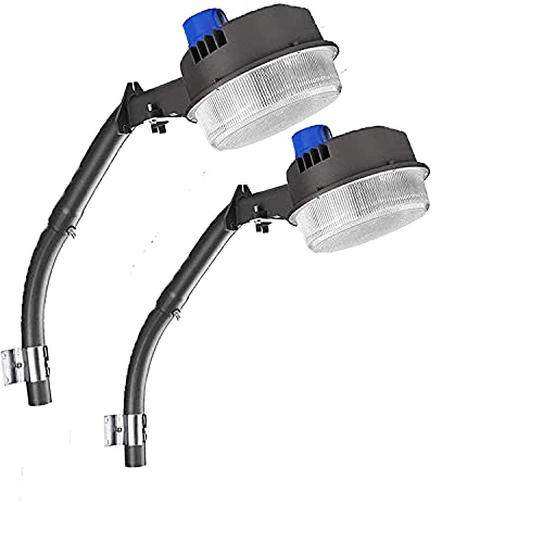 LEDMO LED Barn Lights 2 Pack - 700W MH HPS Replacement 18000lm Angle Adjustable with Mounting Arm Dusk to Dawn LED Yard Lights with Photocell Area Lighting 5000K Daylight 120W